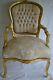 Louis Xv Arm Chair French Style Chair Vintage Furniture Gold And White Gold