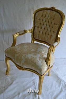 Louis XV Arm Chair French Style Chair Vintage Furniture Gold And White Gold