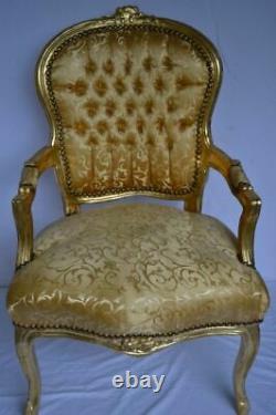 Louis XV Arm Chair French Style Chair Vintage Furniture Gold Armchair