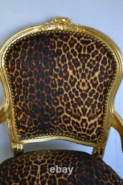 Louis XV Arm Chair French Style Chair Vintage Furniture Leopard
