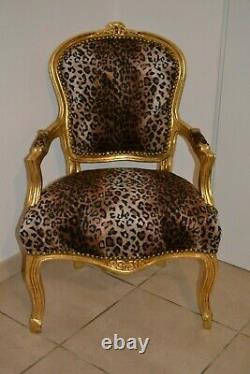 Louis XV Arm Chair French Style Chair Vintage Furniture Leopard New Model