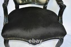 Louis XV Arm Chair French Style Chair Vintage Furniture Marilyn Black