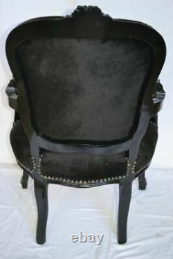 Louis XV Arm Chair French Style Chair Vintage Furniture Marilyn Black