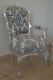 Louis Xv Arm Chair French Style Chair Vintage Grey And White Silver Wood
