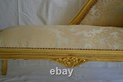Louis XV Bench French Style Chair Vintage Furniture Gold And White