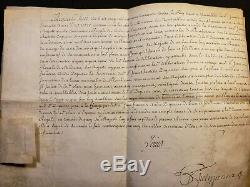 Louis XV Lot Of Signed Documents On Parchment Connected With A Superb Seal 1773