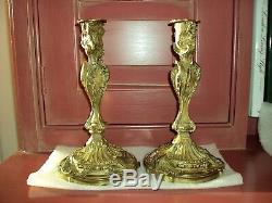 Louis XV Rocaille French Ormolu Gilt Bronze 9 Candlesticks /France c. 1870-1920