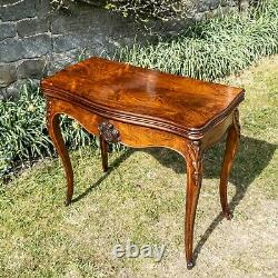Louis XV Rococo French Rosewood Console / Foldover Games Table C1850