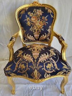 Louis XV Style Armchair French Style Chair Dark Blue New Model