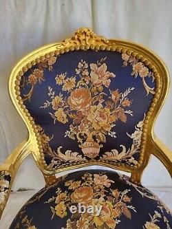Louis XV Style Armchair French Style Chair Dark Blue New Model