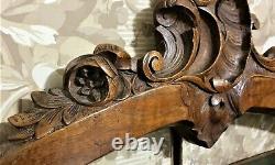 Louis XV flower scroll carving pediment Antique french architectural salvage 30