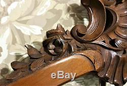 Louis XV flower shell wood carving pediment Antique french architectural salvage