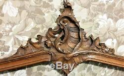 Louis XV shell with scroll carving pediment Antique french architectural salvage