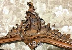Louis XV shell with scroll carving pediment Antique french architectural salvage