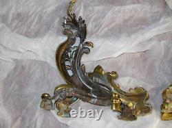 Louis XV style French Chenêts-Brass / Bronze Andirons Fire Dogs 19th Century