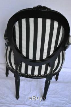 Louis XVI Arm Chair French Style Chair Vintage Furniture Black And White