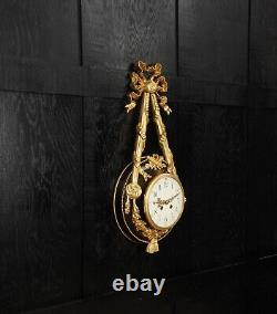 Louis XVI Ormolu and Bronze Antique French Cartel Wall Clock