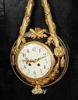 Louis XVI Ormolu and Bronze Antique French Cartel Wall Clock