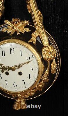 Louis XVI Ormolu and Bronze Antique French Cartel Wall Clock