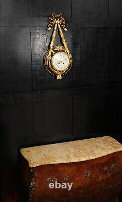 Louis XVI Ormolu and Bronze Antique French Cartel Wall Clock