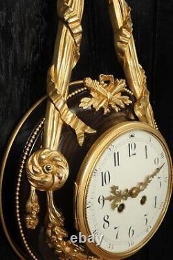 Louis XVI Ormolu and Bronze Antique French Cartel Wall Clock