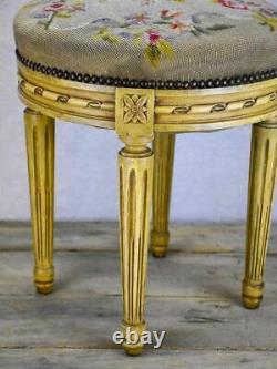 Louis XVI stool with cross stitch upholstery