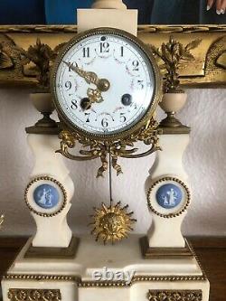 Louis Xvi French Marble Clock Wedgwood
