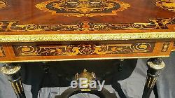 Louis phillippe ormolu desk marquetry gold gild ebonized wood french 19th