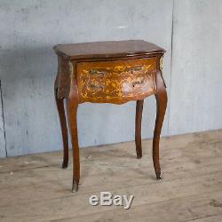 Lovely French Antique Side Table With Bronze, Bedside, Louis XV, Rare, Inlaid