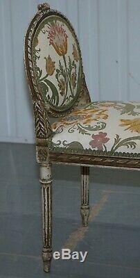 Lovely French Louis XVI Style Renaissance Revival Hand Painted Window Seat Bench