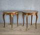 Lovely Pair X2 French Antique Side Tables With Bronze, Bedside, Louis Xv