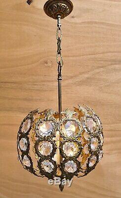 Lovely antique French sphere three light lantern, Louis XVI style. ++
