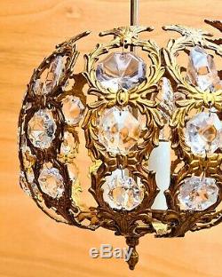 Lovely antique French sphere three light lantern, Louis XVI style. ++