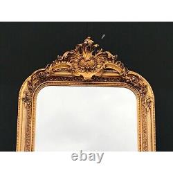 Luxurious French Louis XVI Style Full-Length 2 Mirrors in Antique Gold Finish