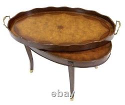 MAITLAND SMITH Satinwood Inlay French Louis Empire Style Tray Top Coffee Table
