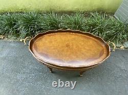 MAITLAND SMITH Satinwood Inlay French Louis Empire Style Tray Top Coffee Table