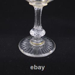 MASSENET GOLD ST LOUIS French Crystal Antique 19c Set 12 Burgundy Wine Glasses