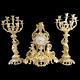 Magnificent 1840 French Louis Xv Bronze Clock With Two Candelabras