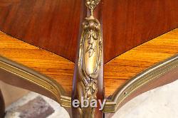 Magnificent 19c French Etagere Wooden Inlaid Bronze Table