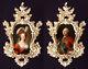 Marie Antoinette And Louis Xvi (red) In Baroque Frame. French Royal Wall Decor