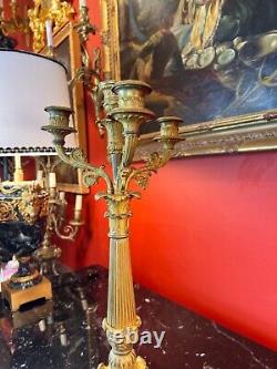 Mid 19th Century French Louis Philippe Gilt Bronze Four Light Candelabra