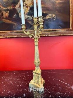 Mid 19th Century French Louis Philippe Gilt Bronze Four Light Candelabra