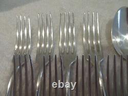 Mid 19th c French 950 silver 8 dessert forks 9 spoons Louis XVI st Lavallée