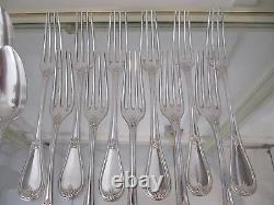 Mid 19th c french sterling silver 11 dinner forks 10 soup spoons Louis XVI st