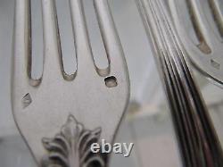 Mid 19th c french sterling silver 11 dinner forks 10 soup spoons Louis XVI st
