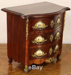 Mini antique French Louis XV chest of drawers Apprentice jewellery gilt rococo