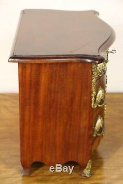 Mini antique French Louis XV chest of drawers Apprentice jewellery gilt rococo