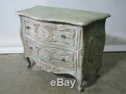 Minton Spidell Louis XV Distressed French Provincial Style 2 Drawer Stand Mint