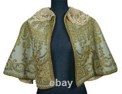 ORIGINAL 18TH CENTURY 1750's LOUIS XV FRENCH EMBROIDERED LADIE'S CAPELET / CAPE