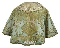 ORIGINAL 18TH CENTURY 1750's LOUIS XV FRENCH EMBROIDERED LADIE'S CAPELET / CAPE